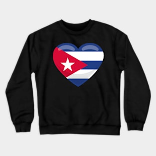 Cuba Flag Heart Crewneck Sweatshirt